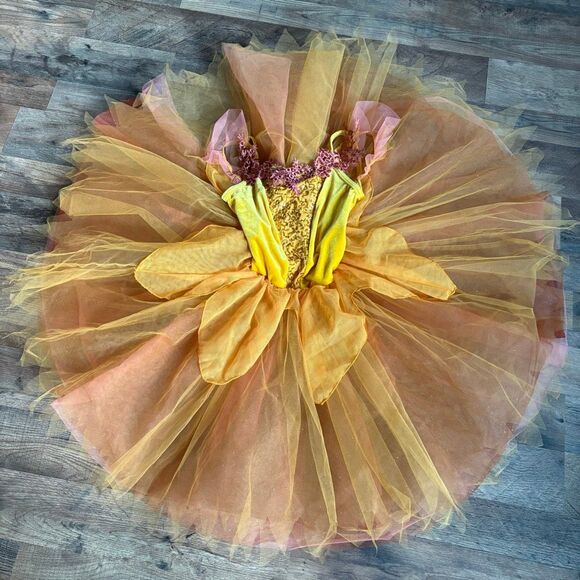 Weissman 13511 Petal Tutu Seasons Fairy Ballet Dance Costume Yellow Velvet Gold - Picture 14 of 14